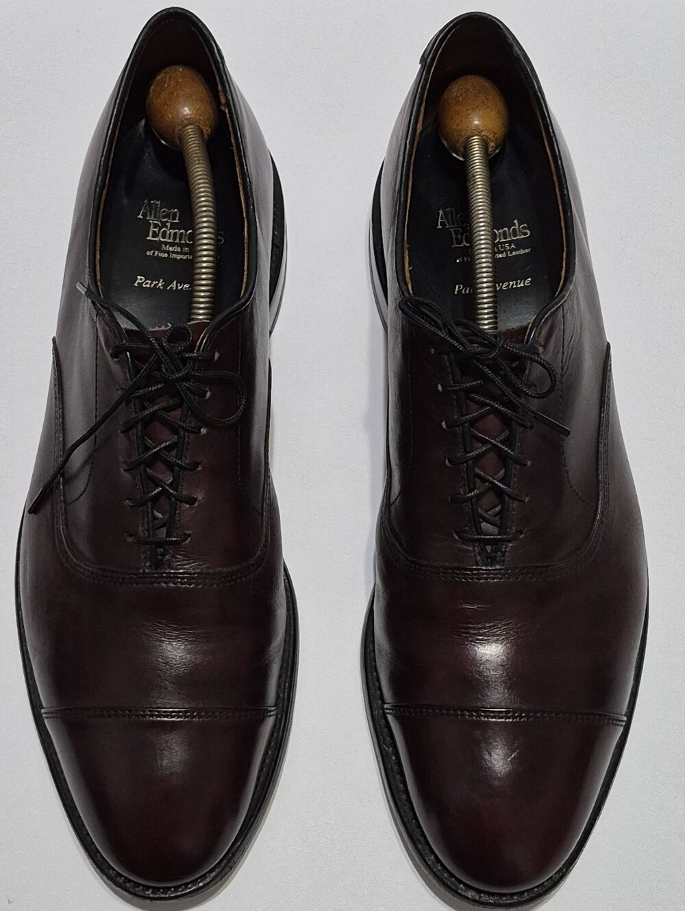 Allen Edmonds Park Avenue Cap-Toe Oxford Shoes Size 11.5 D. Burgundy.